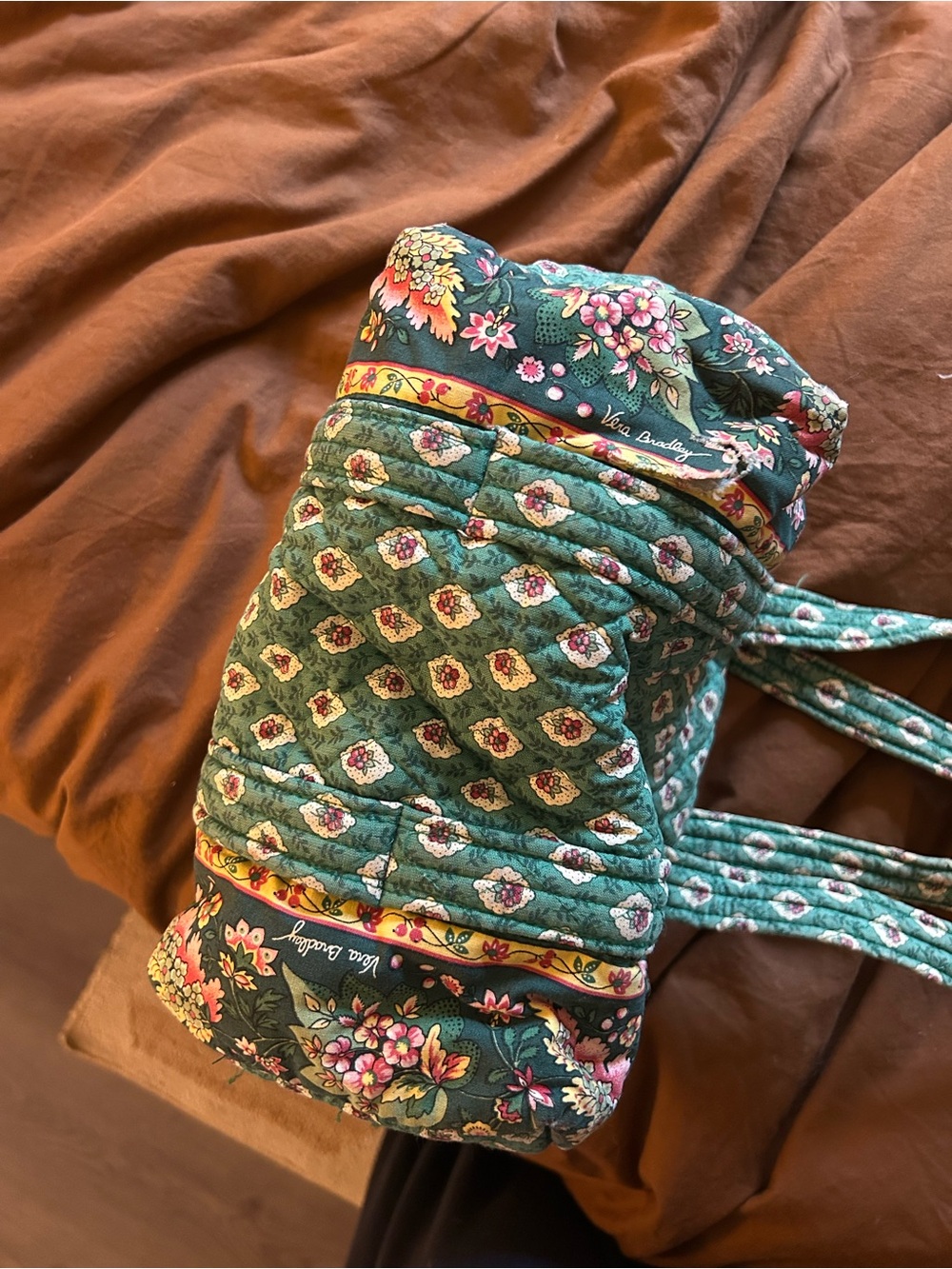 Vera Bradley Green Floral Quilted Shoulder Bag - Picture 5 of 7